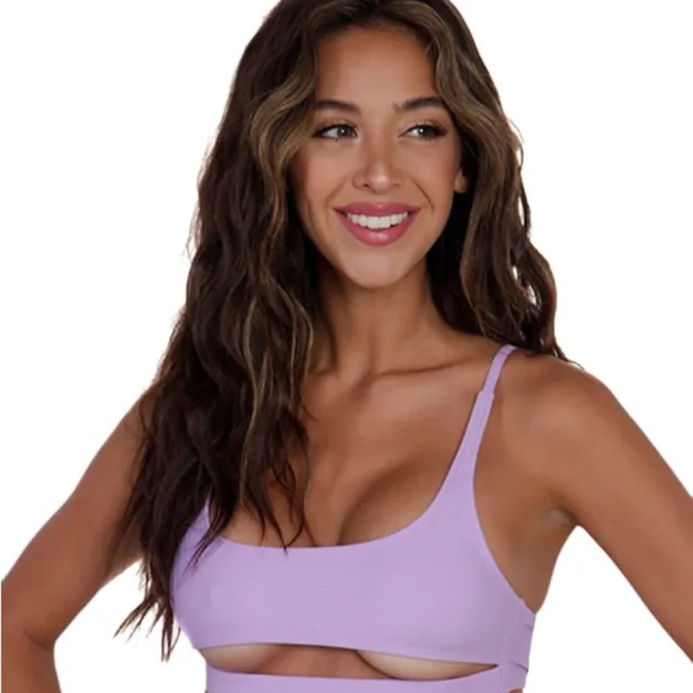 iHeartRaves Lavender Underboob Top